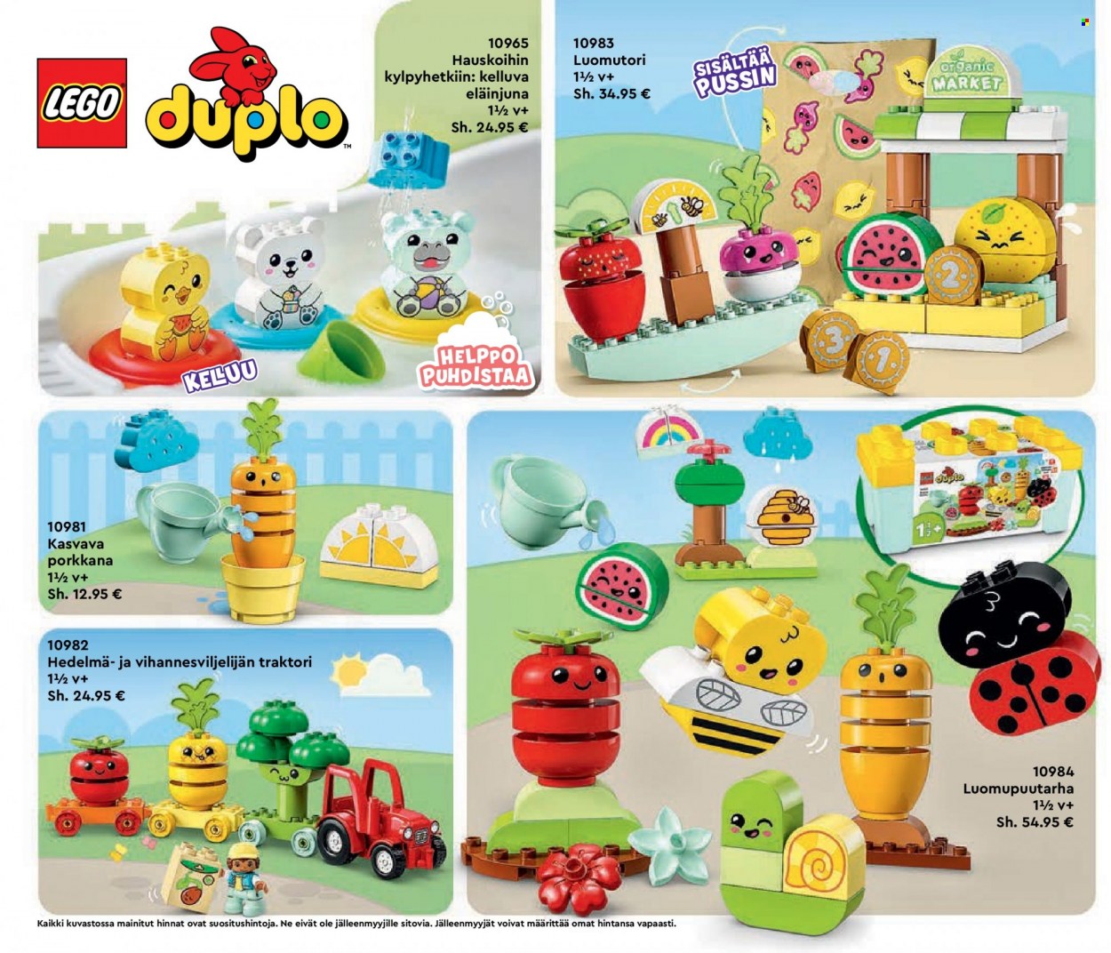 thumbnail - Tokmanni tarjoukset  - Tarjoustuotteet - LEGO, porkkana, traktori. Sivu 6.
