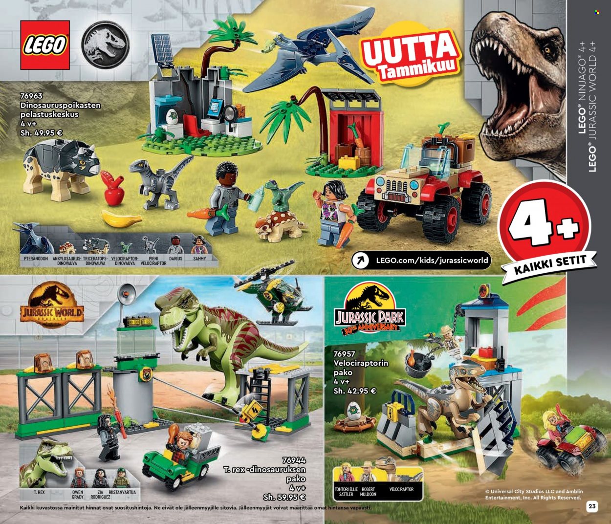 thumbnail - Tokmanni tarjoukset  - Tarjoustuotteet - Jurassic World, LEGO, LEGO Jurassic World. Sivu 23.