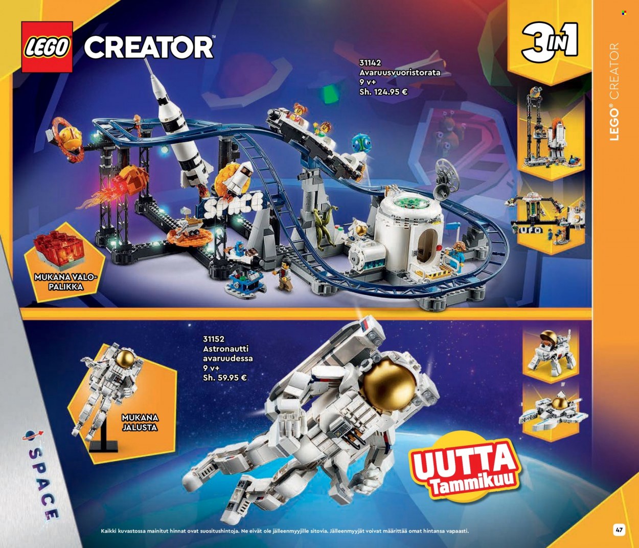 thumbnail - Tokmanni tarjoukset  - Tarjoustuotteet - LEGO, LEGO Creator. Sivu 47.