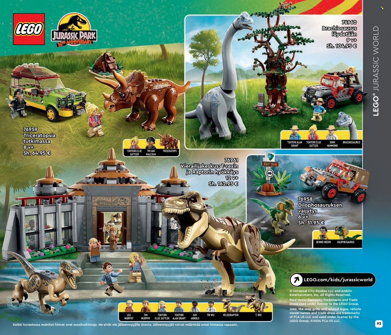 thumbnail - Tokmanni tarjoukset  - Tarjoustuotteet - Jurassic World, LEGO. Sivu 93.