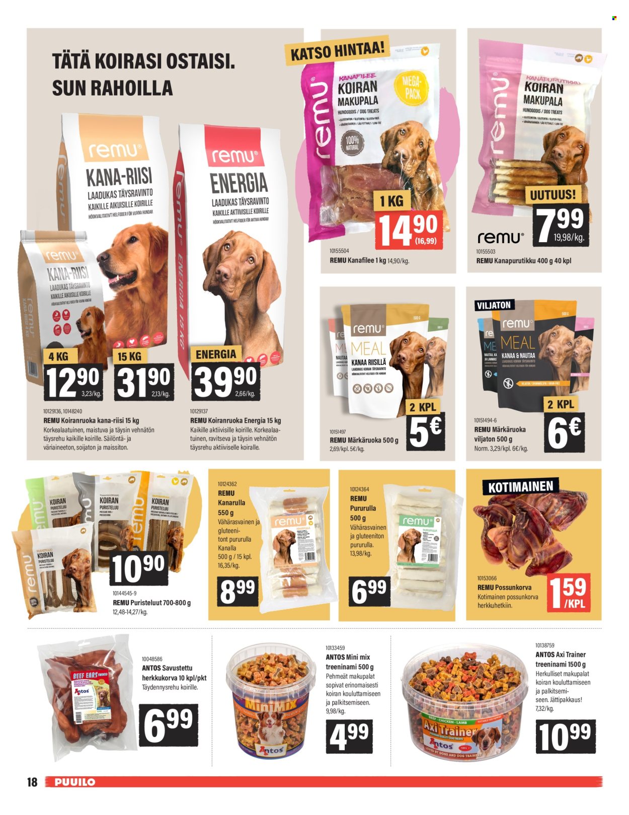 thumbnail - Puuilo tarjoukset  - 22.04.2024 - 05.05.2024 - Tarjoustuotteet - koiranruoka. Sivu 18.