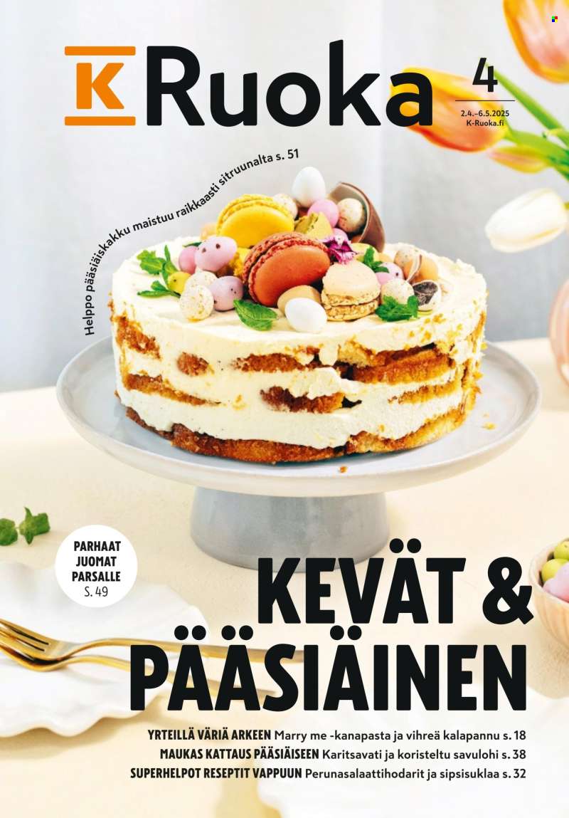 K-market tarjoukset  - 02.04.2025 - 06.05.2025.