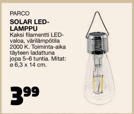 PARCO SOLAR LED-LAMPPU