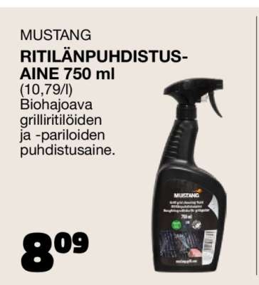 MUSTANG RITILÄNPUHDISTUSAINE 750 ml