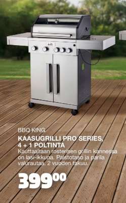 BBQ King Kaasugrilli Pro Series, 4 + 1 poltinta