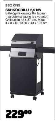 BBQ KING SÄHKÖGRILLI 2,5 kW