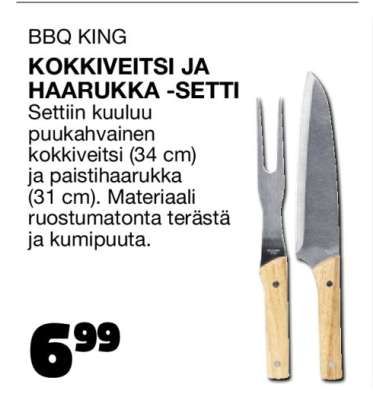 BBQ KING KOKKIVEITSI JA HAARUKKA -SETTI