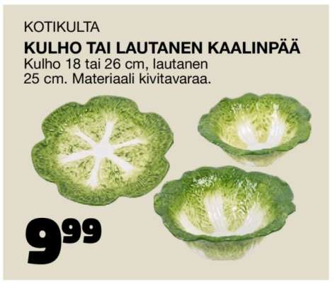 Kotikulta Kulho tai Lautanen Kaalinpää