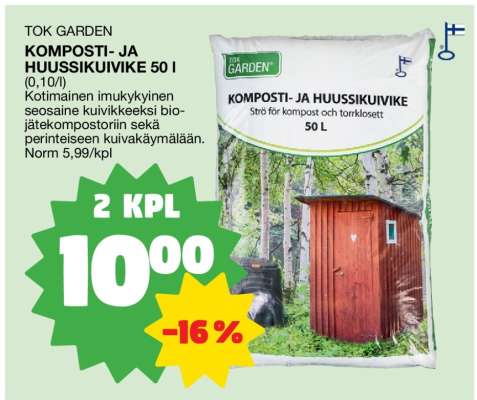 TOK GARDEN KOMPOSTI- JA HUUSSIKUIVIKE 50 l