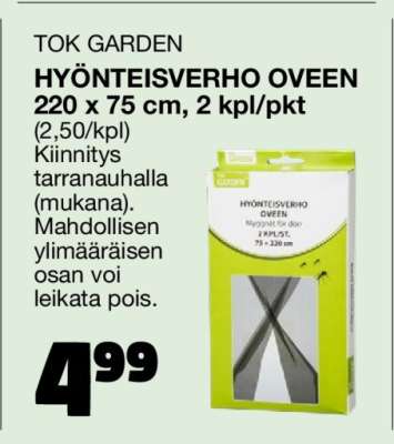 TOK GARDEN HYÖNTEISVERHO OVEEN