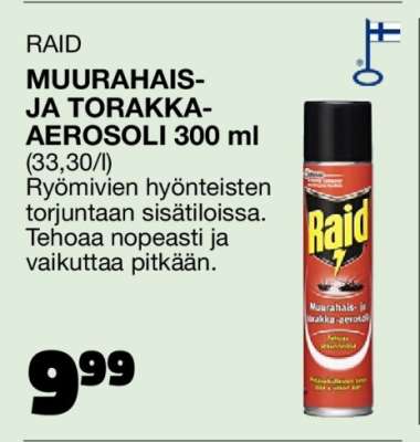 RAID Muurahais- ja Torakka-aerosoli 300 ml