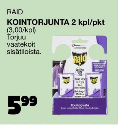 RAID KOINTORJUNTA 2 kpl/pkt