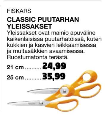 FISKARS CLASSIC PUUTARHAN YLEISSAKSET