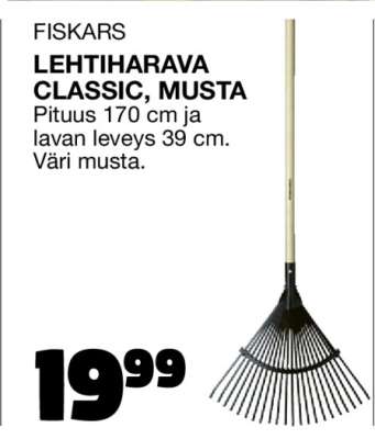 FISKARS LEHTIHARAVA CLASSIC, MUSTA