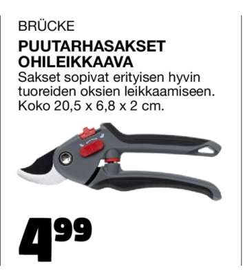 BRÜCKE PUUTARHASAKSET OHILEIKKAAVA