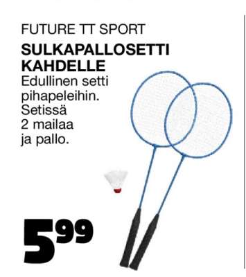 FUTURE TT SPORT SULKAPALLOSETTI KAHDELLE