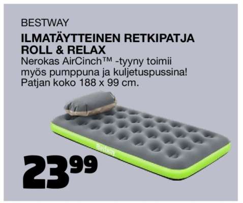 Bestway Ilmatäytteinen Retkipatja Roll & Relax