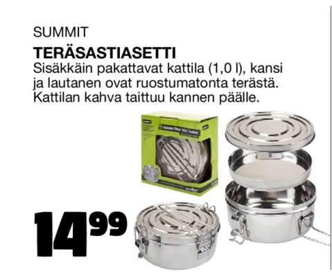 SUMMIT TERÄSASTIASETTI