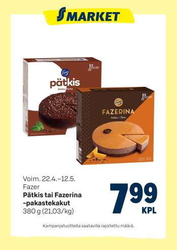 S-market tarjoukset  - 22.04.2025 - 12.05.2025.