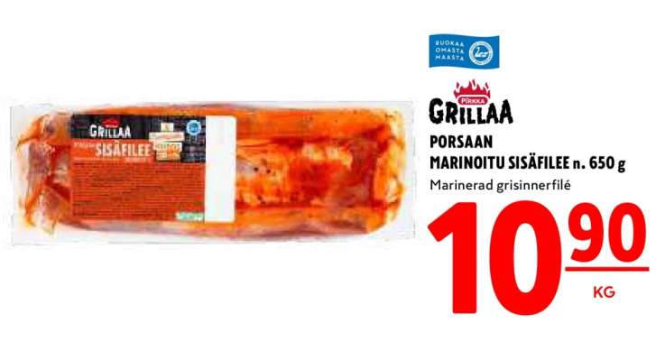 Porsaan marinoitu sisäfilee n. 650 g