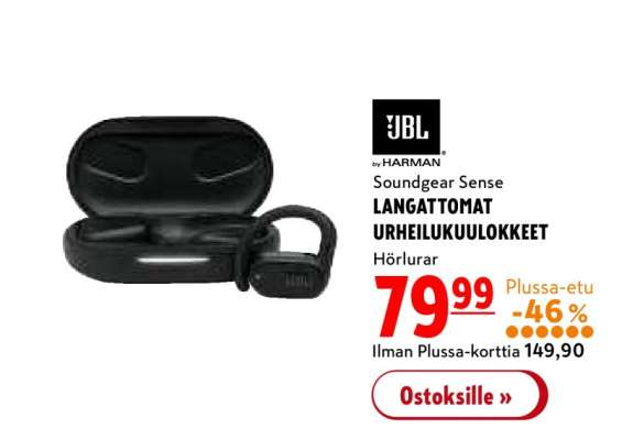 JBL Soundgear Sense LANGATTOMAT URHEILUKUULOKKEET