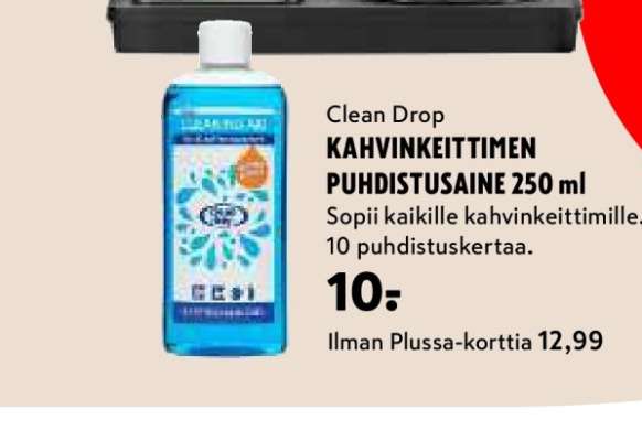 Clean Drop KAHVINKEITTIMEN PUHDISTUSAINE 250 ml