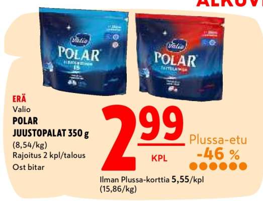 Valio POLAR JUUSTOPALAT 350 g