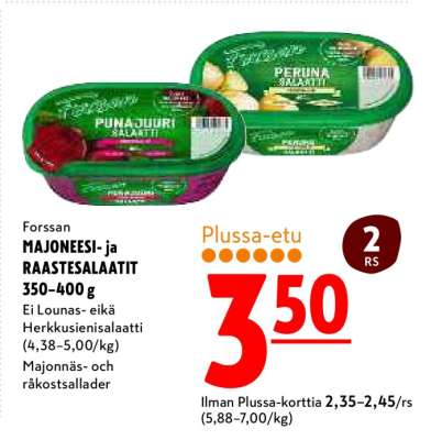 Forssan MAJONEESI- ja RAASTESALAATIT 350-400 g