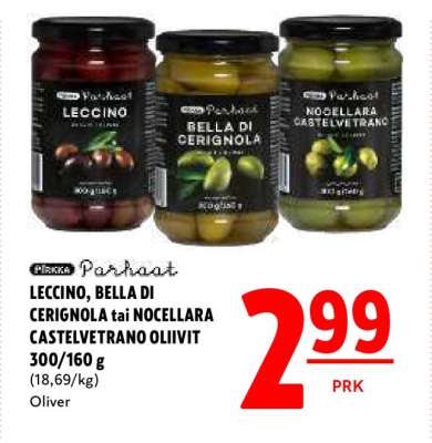 LECCINO, BELLA DI CERIGNOLA tai NOCELLARA CASTELVETRANO OLIIVIT