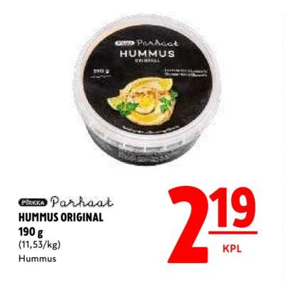 Pirkka Parhaat Hummus Original