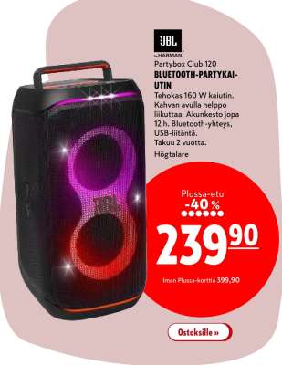 Partybox Club 120 BLUETOOTH-PARTYKAIUTIN