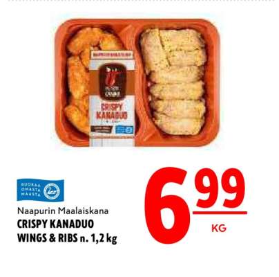 Naapurin Maalaiskana CRISPY KANADUO WINGS & RIBS n. 1,2 kg