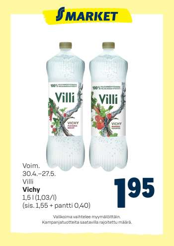 S-market tarjoukset  - 30.04.2025 - 27.05.2025.