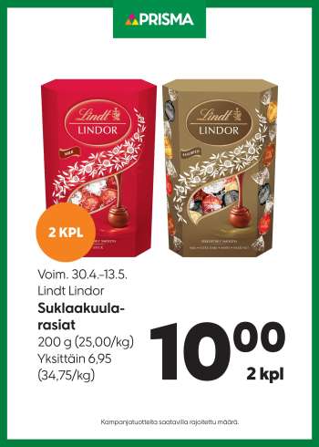 Prisma tarjoukset  - 30.04.2025 - 13.05.2025.