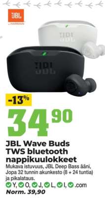 JBL Wave Buds TWS bluetooth nappikuulokkeet