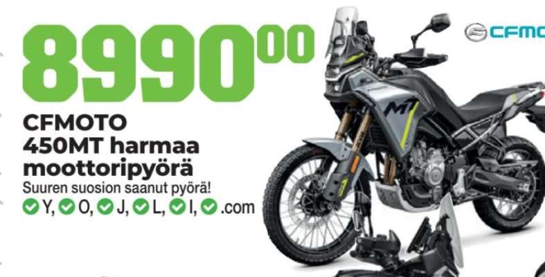 CFMOTO 450MT harmaa moottoripyörä