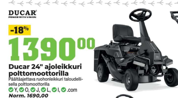 Ducar 24" ajoleikkuri polttomoottorilla