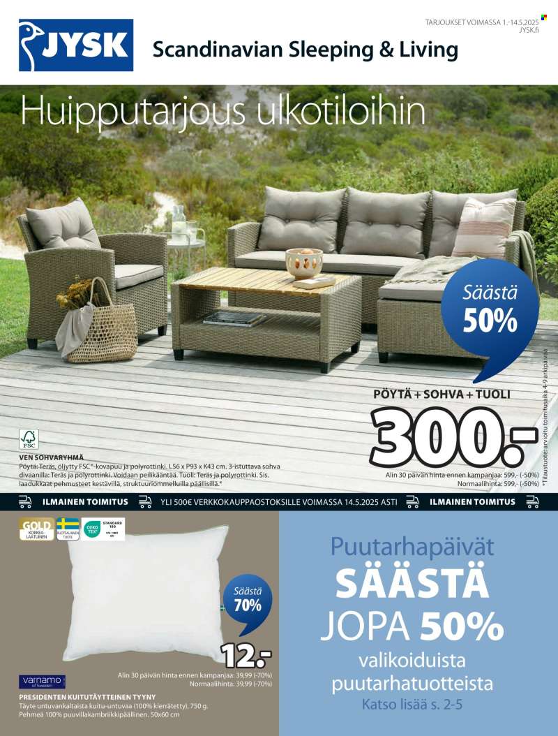 JYSK tarjoukset  - 01.05.2025 - 14.05.2025.