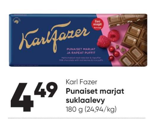 Karl Fazer Punaiset marjat suklaalevy