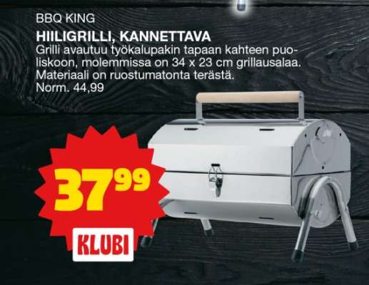 BBQ KING HIILIGRILLI, KANNETTAVA