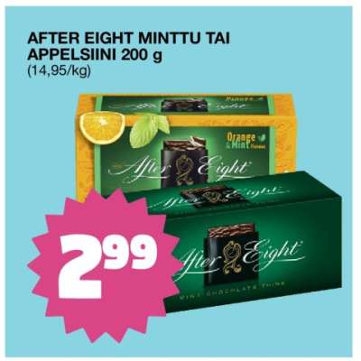 AFTER EIGHT MINTTU TAI APPELSIINI 200 g