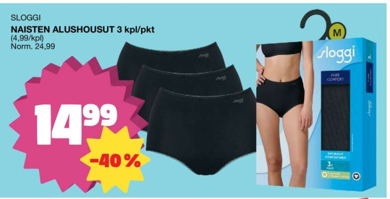 SLOGGI NAISTEN ALUSHOUSUT 3 kpl/pkt