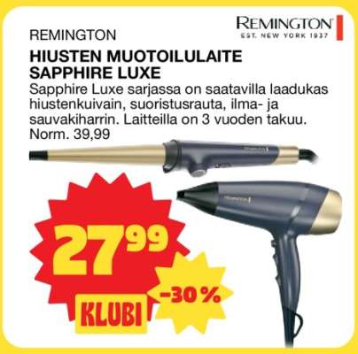Remington Hiusten Muotoilulaite Sapphire Luxe