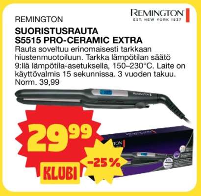 REMINGTON SUORISTUSRAUTA S5515 PRO-CERAMIC EXTRA