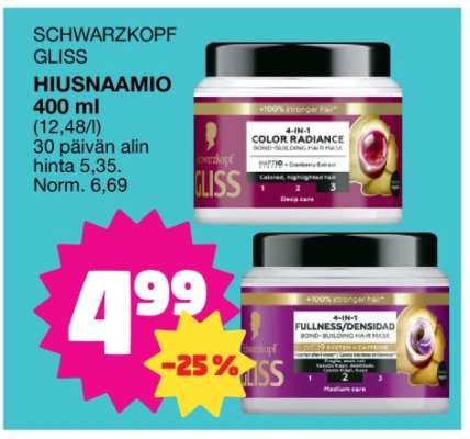 Schwarzkopf Gliss Hiusnaamio 400 ml