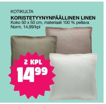 KOTIKULTA KORISTETYYNYNPÄÄLLINEN LINEN