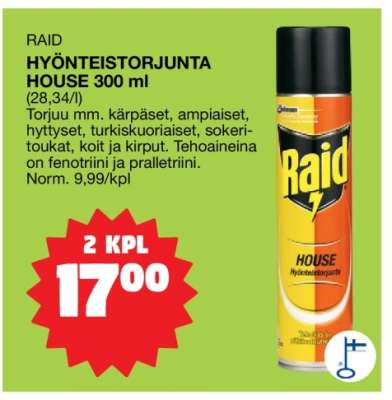 RAID HYÖNTEISTORJUNTA HOUSE 300 ml