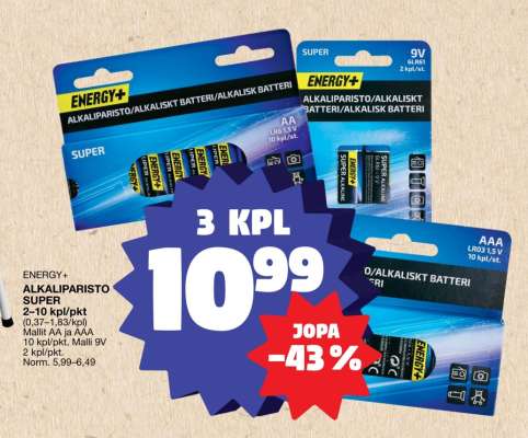 ENERGY+ ALKALIPARISTO SUPER