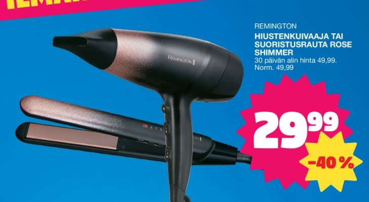 Remington Hiustenkuivaaja tai Suoristusrauta Rose Shimmer
