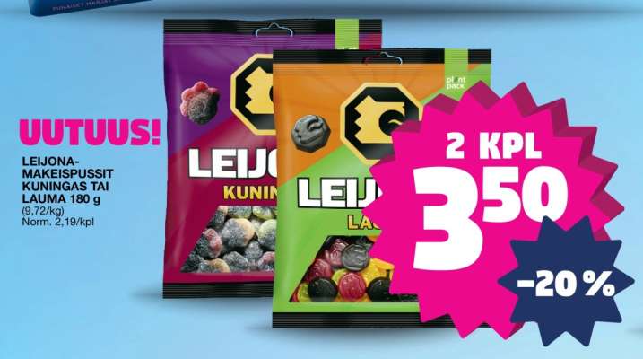 Leijona Makeispussit Kuningas tai Lauma 180 g